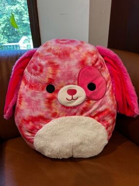 Squishmallows Pink Tie-Dye Puppy with White Belly
